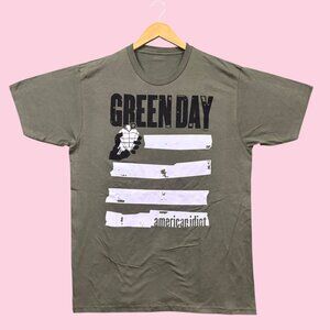 Green day American Idiot Album Flag Rock Band Tee L
